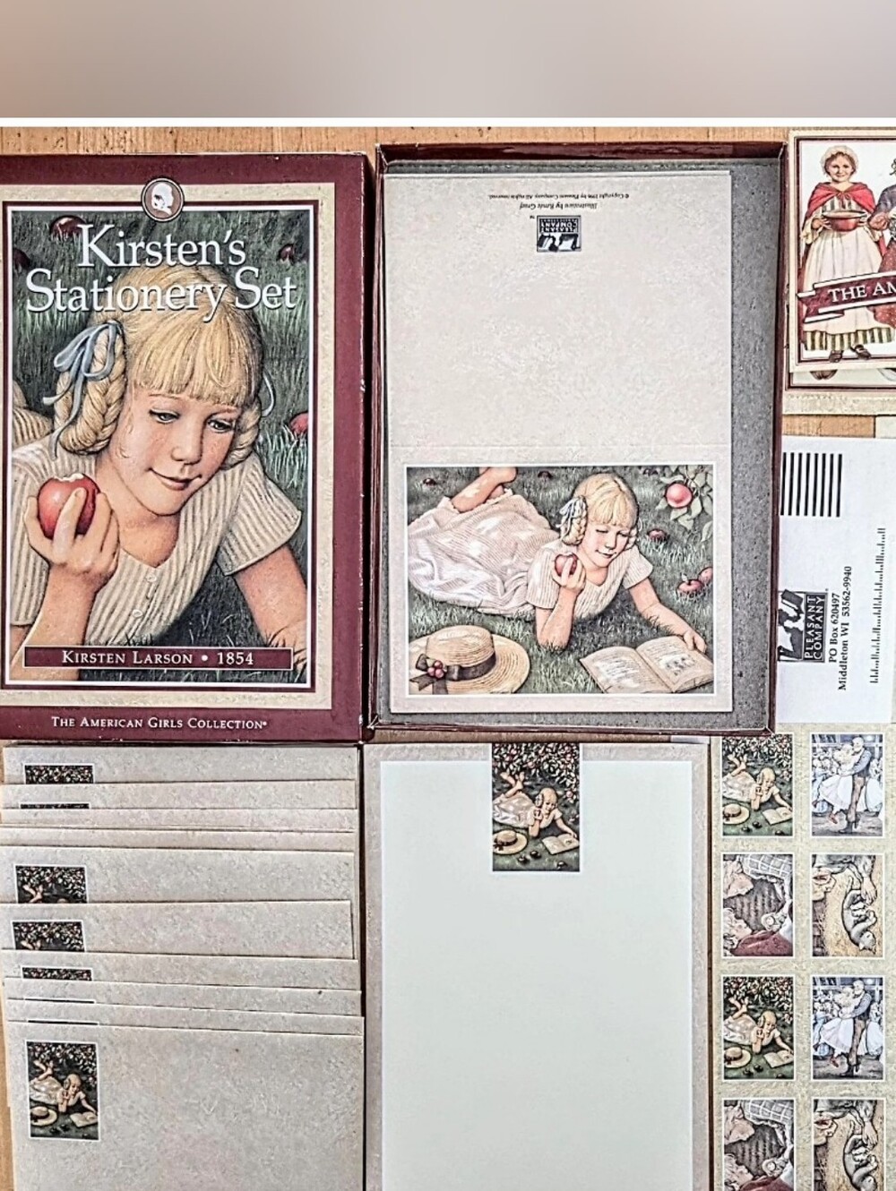 American Girl Kirsten’s Stationery Paper Set 1996 +Postcards Collection Set Doll